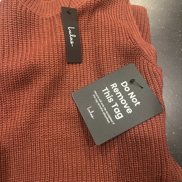 Size Small Lulus Toasty Time Dark Mauve Long Sleeve Two-piece Sweater Dress - Picture 3 of 3